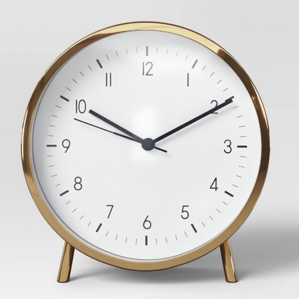 6" Mantle Clock with Alarm Brass